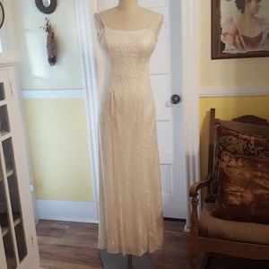 100% Pure Silk Beaded Wedding Dress